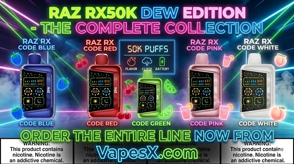 Raz Rx RAZ RX 50K Puffs Disposable Vape Dew Edition | VapesX.com