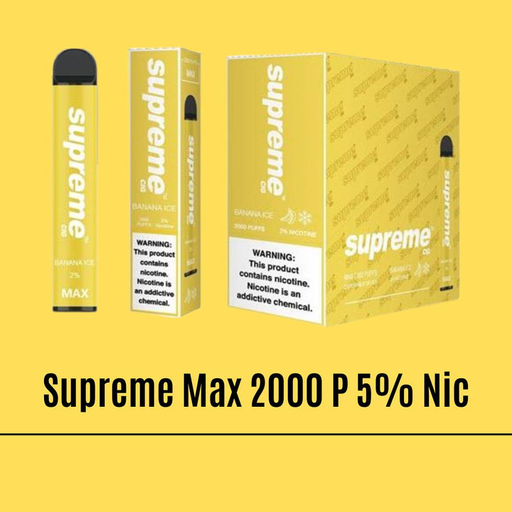 Supreme Max 5% Nicotine Disposable Vape 2000 - Banana ice