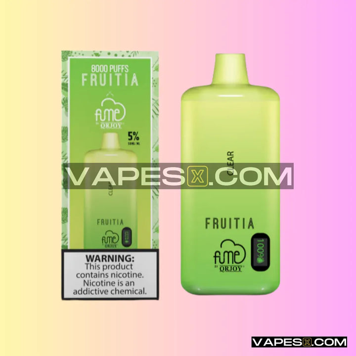 CLEAR FRUITIA X FUME DISPOSABLE VAPE 8000   