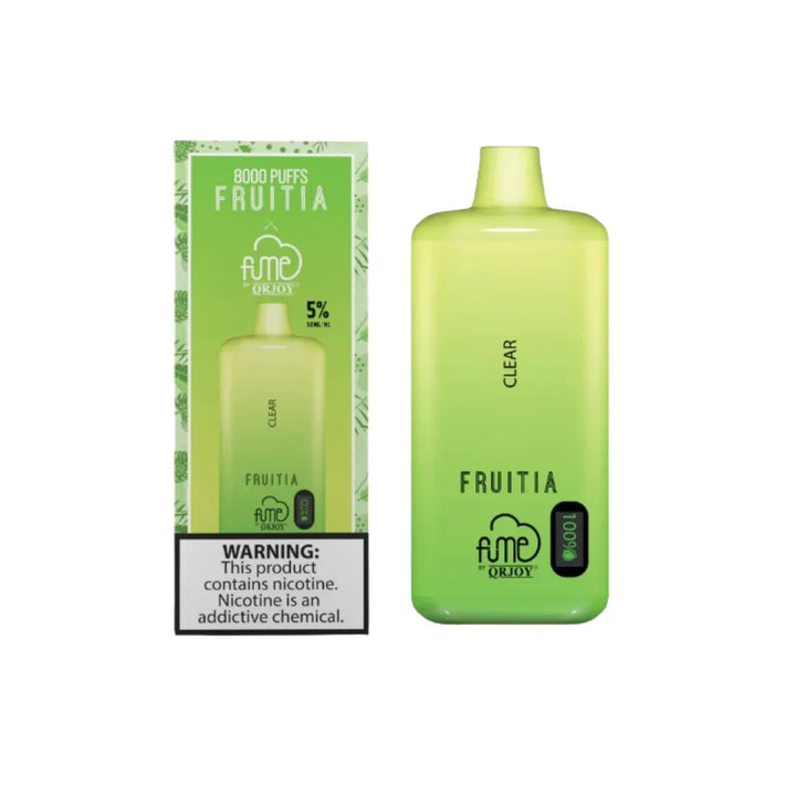 Clear FRUITIA x Fume Disposable Vape 8,000 Puffs