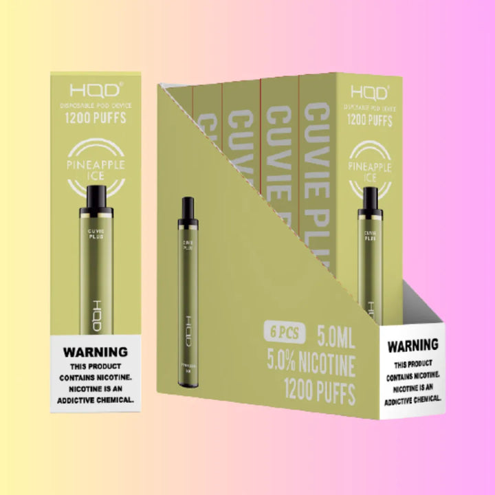 Cuvie Plus DISPOSABLE VAPE 1200 - Pineapple Ice By HQD Tech