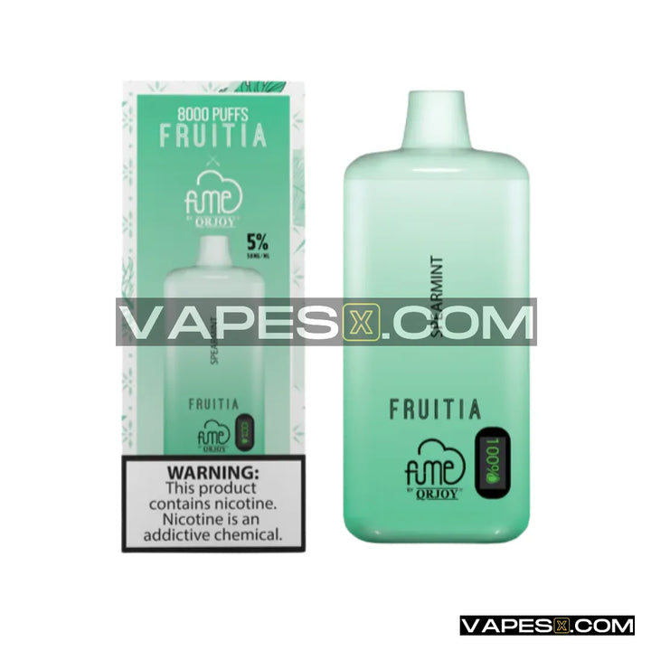SPEARMINT FRUITIA X FUME DISPOSABLE VAPE 8000   