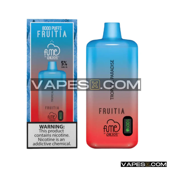 TROPICAL PARADISE FRUITIA X FUME DISPOSABLE VAPE 8000   