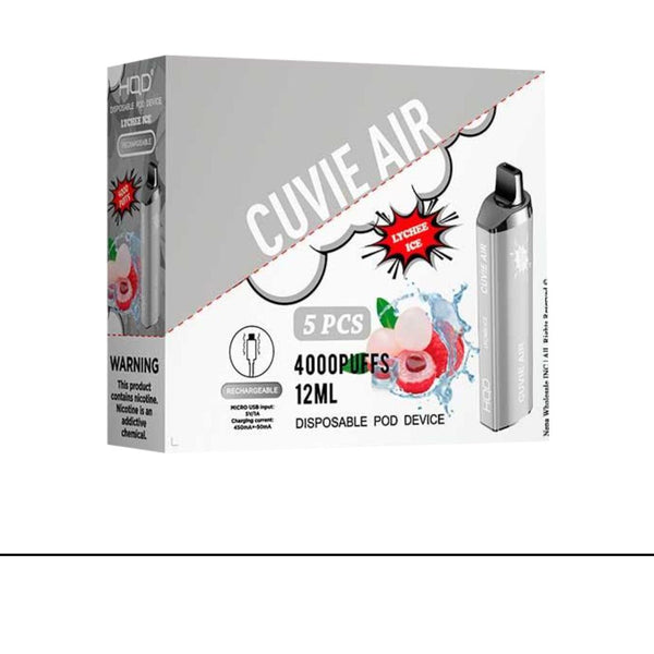 lychee ice  Cuvie AIR DISPOSABLE VAPE 4000 by HQD Tech   