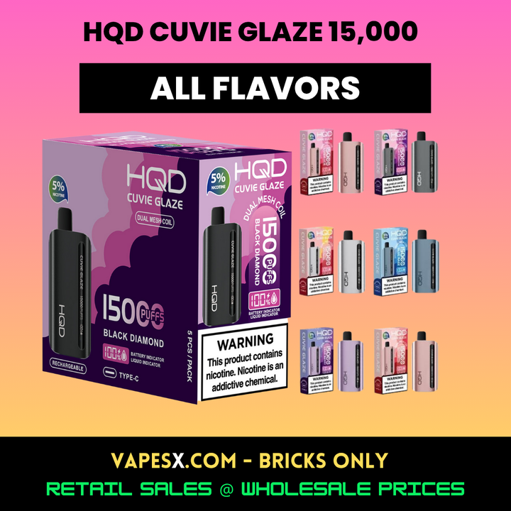 HQD Cuvie Glaze 15k Disposable Vape (5-Pack) 1 brick 