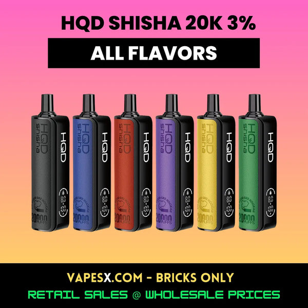 HQD Shisha 3% 20k Disposable Vape (5 Pack)