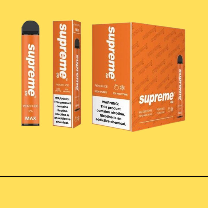 Supreme Max 5% Nicotine Disposable Vape 2000 - Peach ice