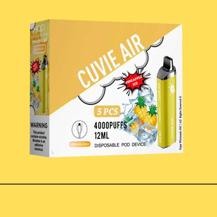 Cuvie AIR DISPOSABLE VAPE 4000 - Pineapple Ice  By HQD Tech