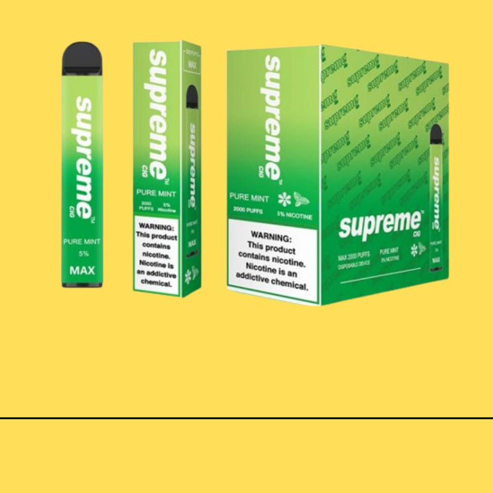Supreme Max 5% Nicotine Disposable Vape 2000 - Pure mint