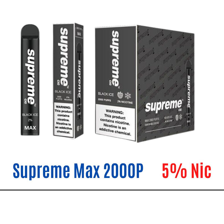 Black ice Supreme Max 5% Nic Disposable Vape   