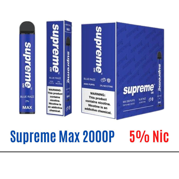 Blue razz Supreme Max 5% Nic Disposable Vape   