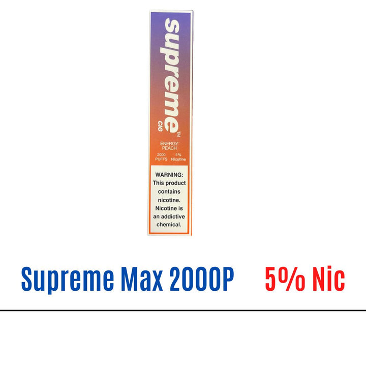 Energy peach Supreme Max 5% Nic Disposable Vape   