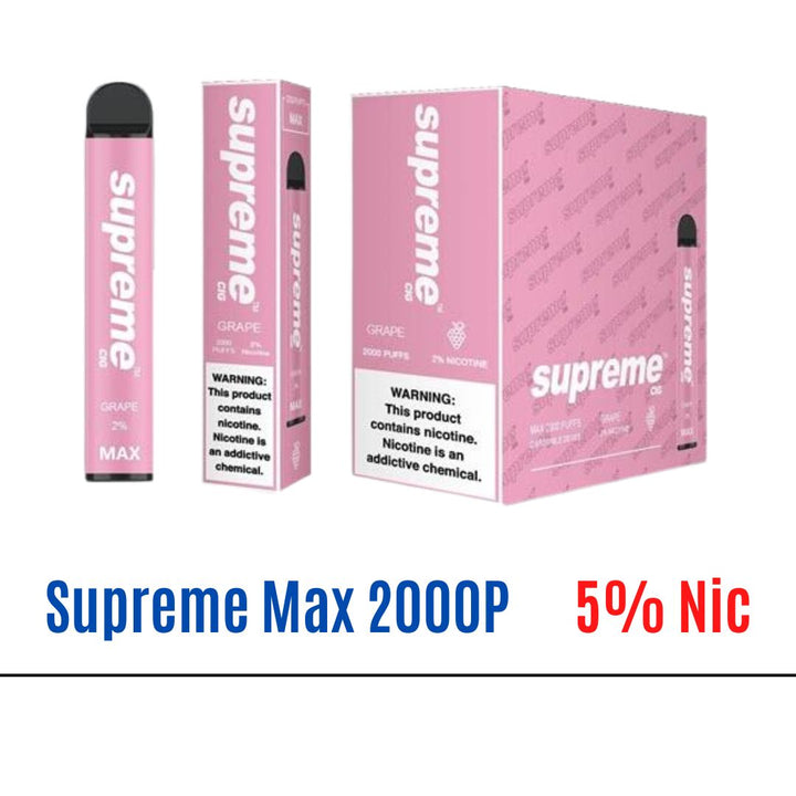 Grape Supreme Max 5% Nic Disposable Vape   