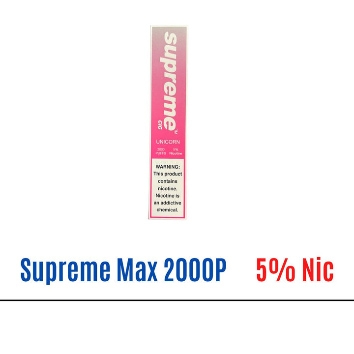 Unicorn Supreme Max 5% Nic Disposable Vape   