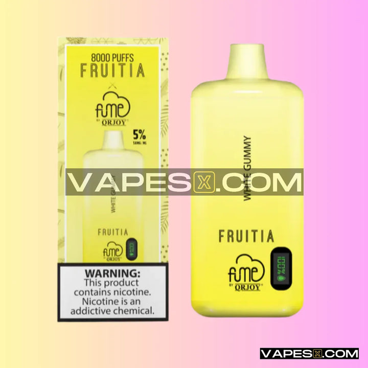 FRUITIA X FUME DISPOSABLE VAPE - WHITE GUMMY